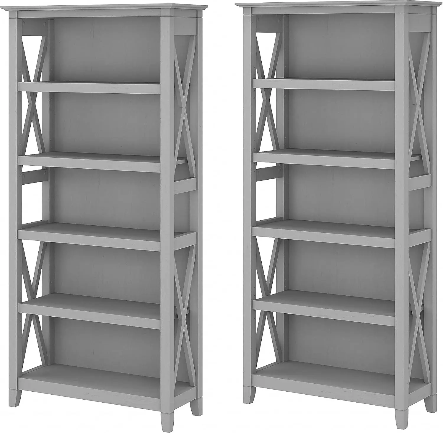 5-Shelf 66-Inch H Bookcase Set, Cape Cod Gray