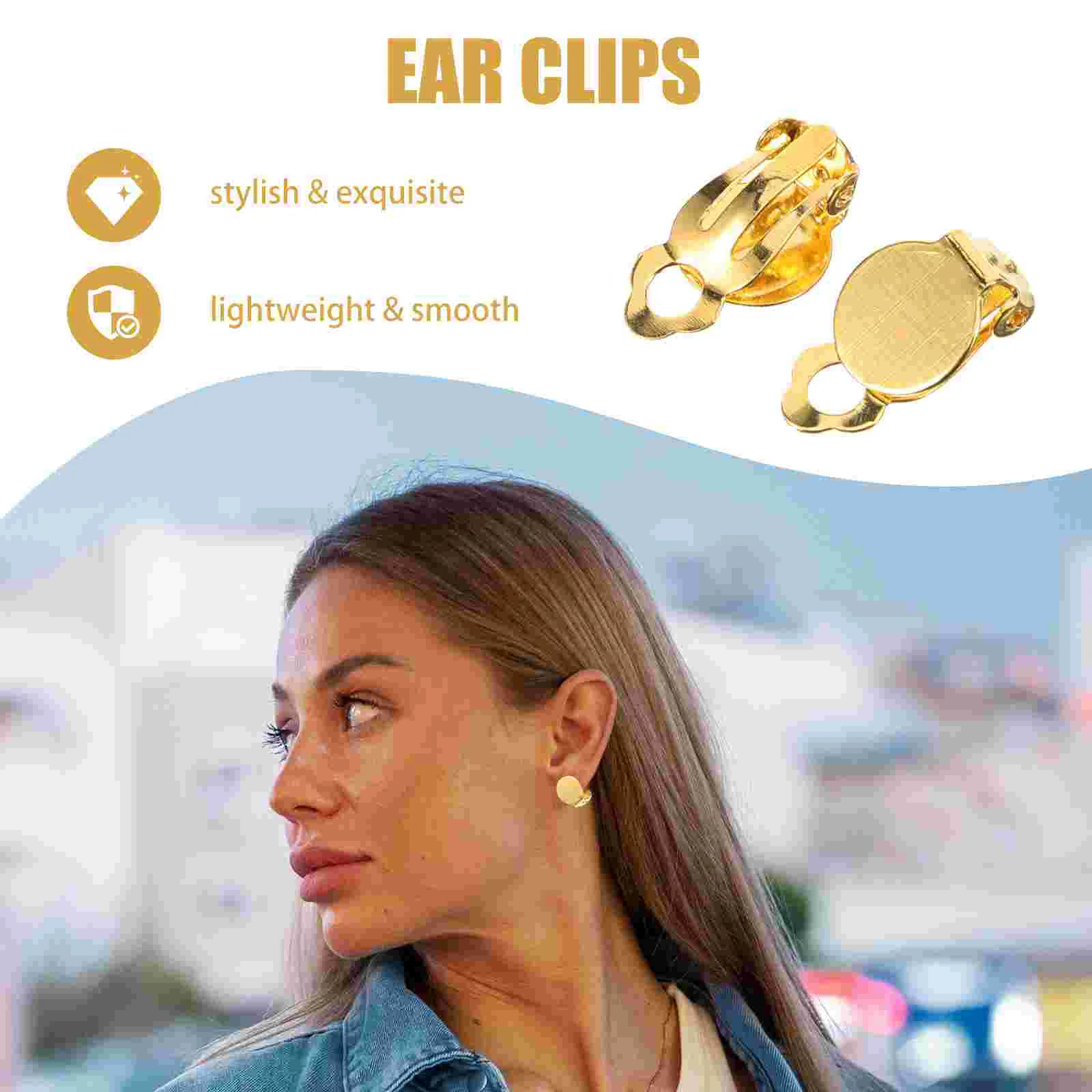 20 piezas Clips redondos para oreja en pendientes adaptador de auriculares convertidor de hélice auricular