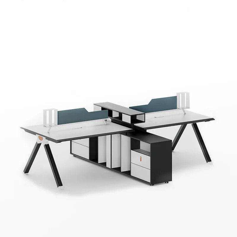 Employee Desk Modern Minimalist Workstation Four Person Space Partition Creative Clerk Office Desk and Chair Combination