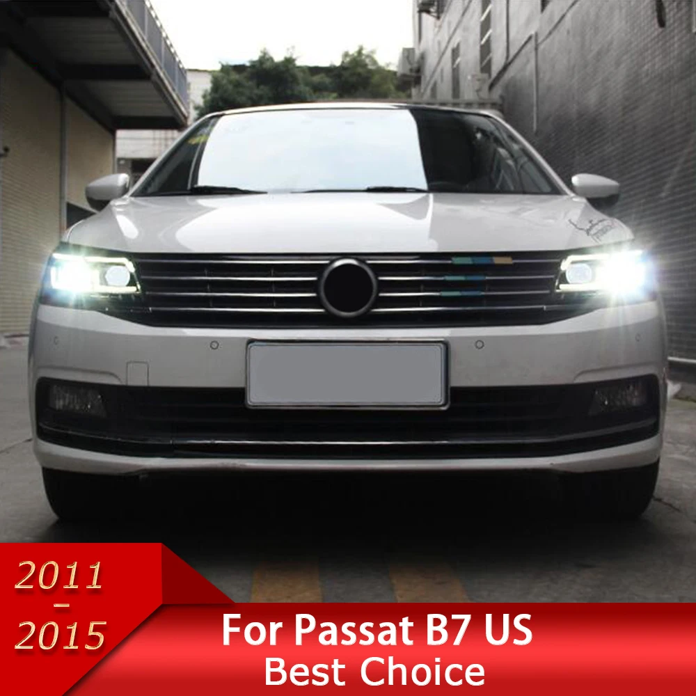 Car Lights for Passat B7 US Version 2011-2015 LED Auto Headlight Assembly Upgrade Bifocal Lens Dynamic Signal Lamp Accessories