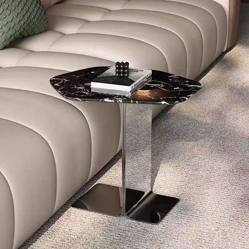 Light  Natural Marble Side Table Irregular-shaped Sofa Artistic Minimalist Living Room Creative Coffee Table