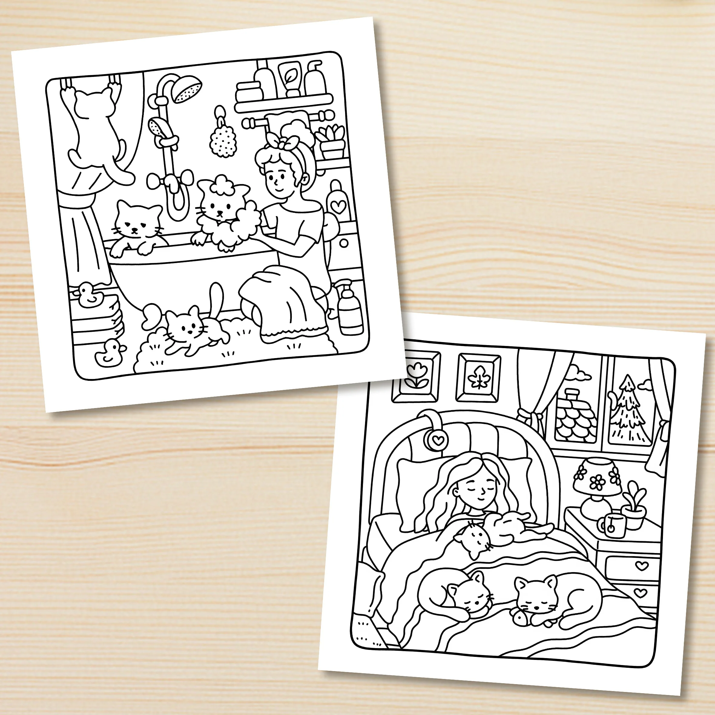 PAWSOME MOMENTS: Coloring Book for Adults Featuring Cute Cozy Daily Activities for Relaxation (Cozy Spaces Coloring)