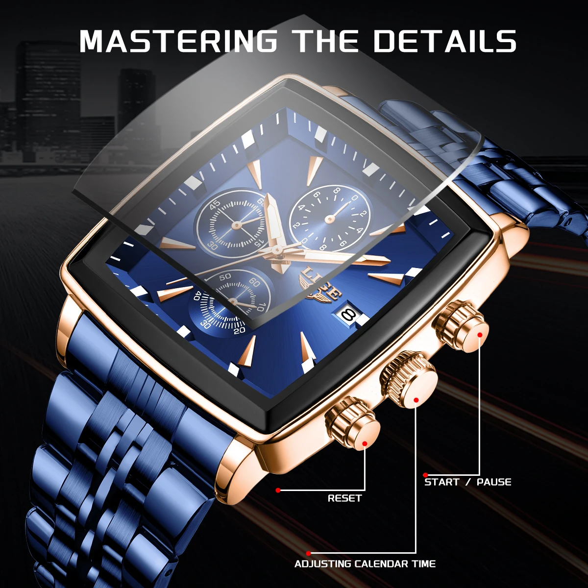 LIGE Luxury Brand Couple Watches Stainless Steel Waterproof Luminous Quartz Watch Fashion Simple Lovers Gifts for Men and Women