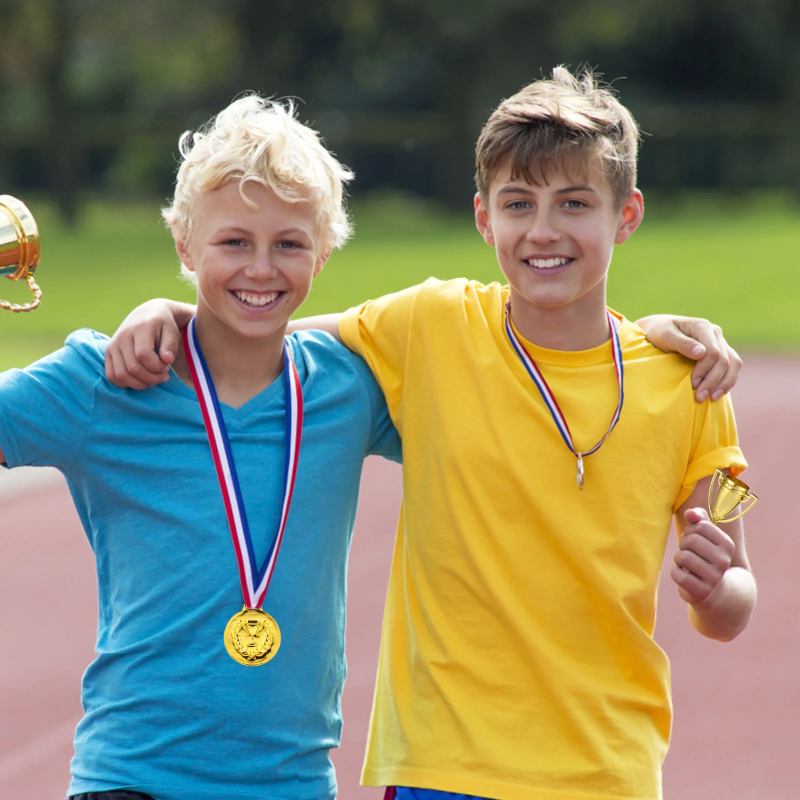 

24 Sets Mini Trophy Medal Medals for Games Cups Sports Trophies Plastic Competition Award