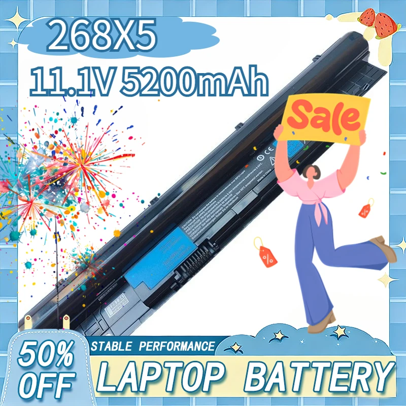 

11.1V 65Wh 268X5 Laptop Battery for Dell Inspiron N311z N411z Vostro V131 Series Notebook JD41Y H7XW1 Replacement Battery