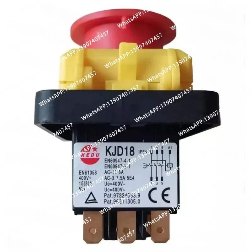 IPC KEDU KJD18 7 Pins Waterproof Electromagnetic Push Button Switch Emergency Stop Switches for Vessel Boat Grinding Machine