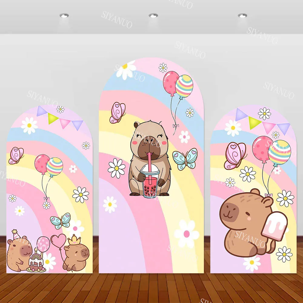 

Capybara Cartoon Backdrop Kids Birthday Decoration Photo Arch Cover Photo Background Baby Shower Photography Backdrop