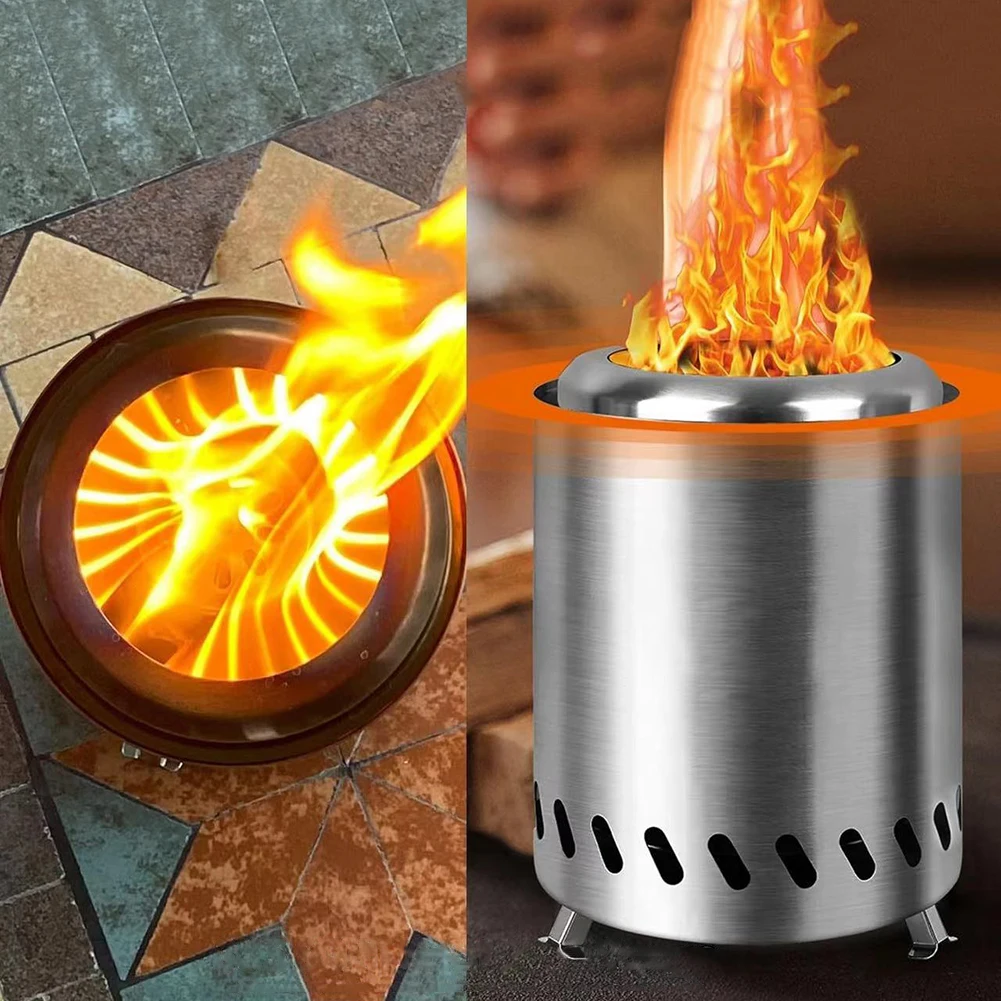 

Smokeless Tabletop Fire Pit Stainless Steel Mini Tabletop Firepit Indoor Outdoor Table Top Firepit for Outside Patio Camping
