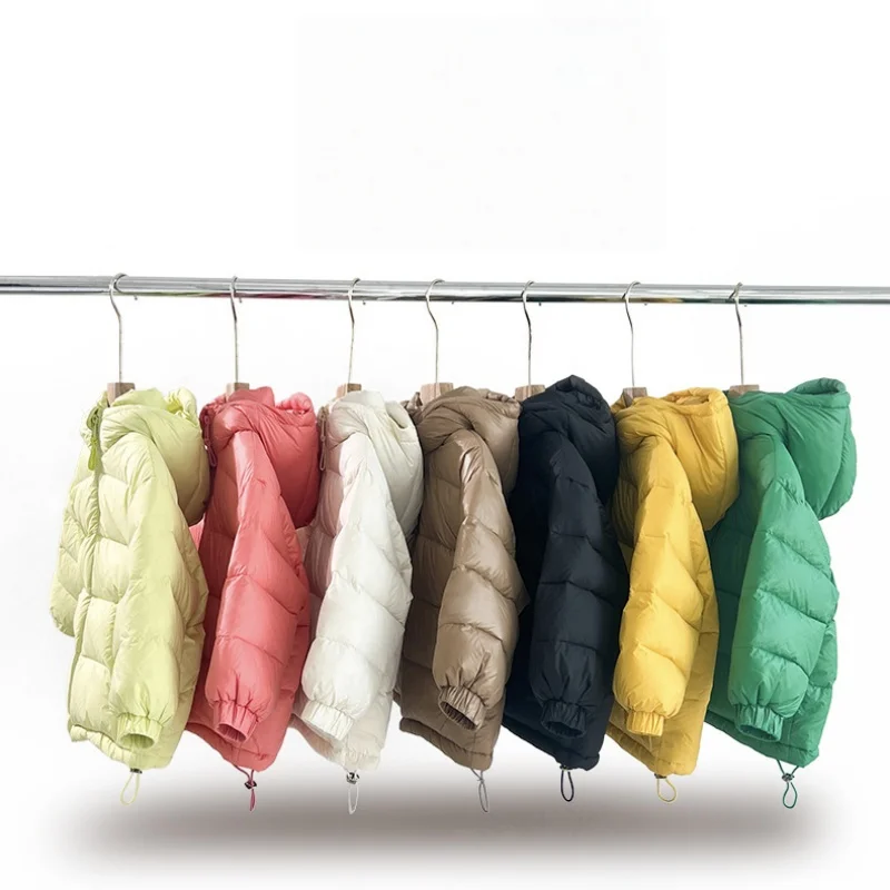 2025 Winter Warm Children Thick 2 3 4 5 6 7 8 10 12 Years Kids Outerwear Coat Baby Boys Girls Hooded Duck Hair Hat Down Jacket