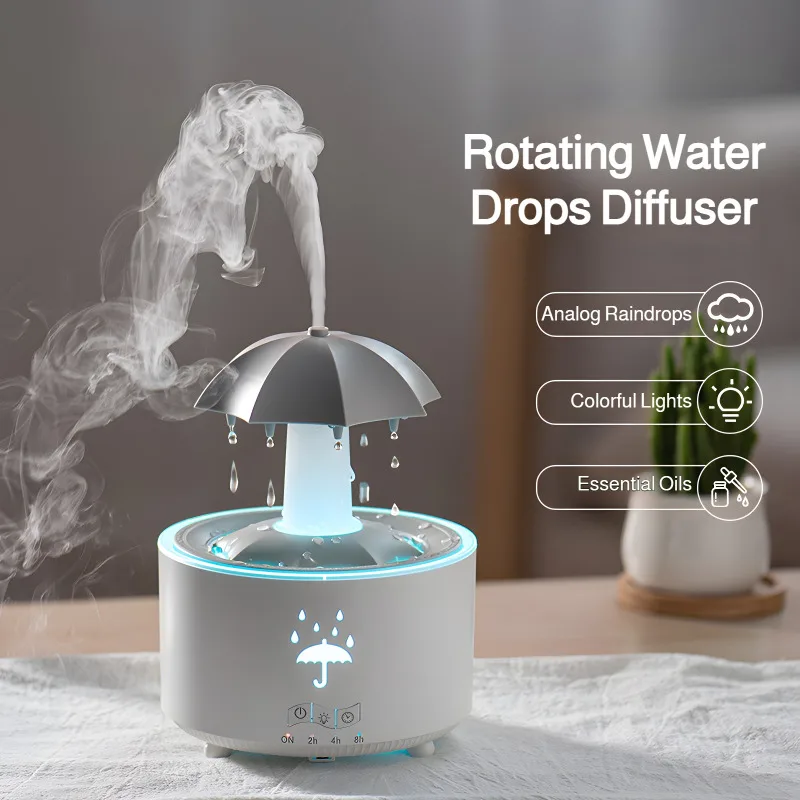 

Colorful desktop rotating raindrops multifunctional aromatherapy machine