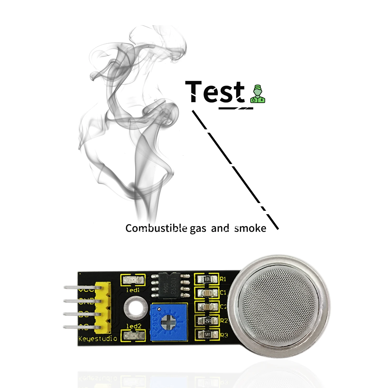 Keyestudio MQ Series Sensor Gas Sensor MQ-2 MQ-3  MQ-5 MQ-135  MQ-6 MQ-8  MQ-7 Module  for Arduino Sensor DIY Electronic Projec