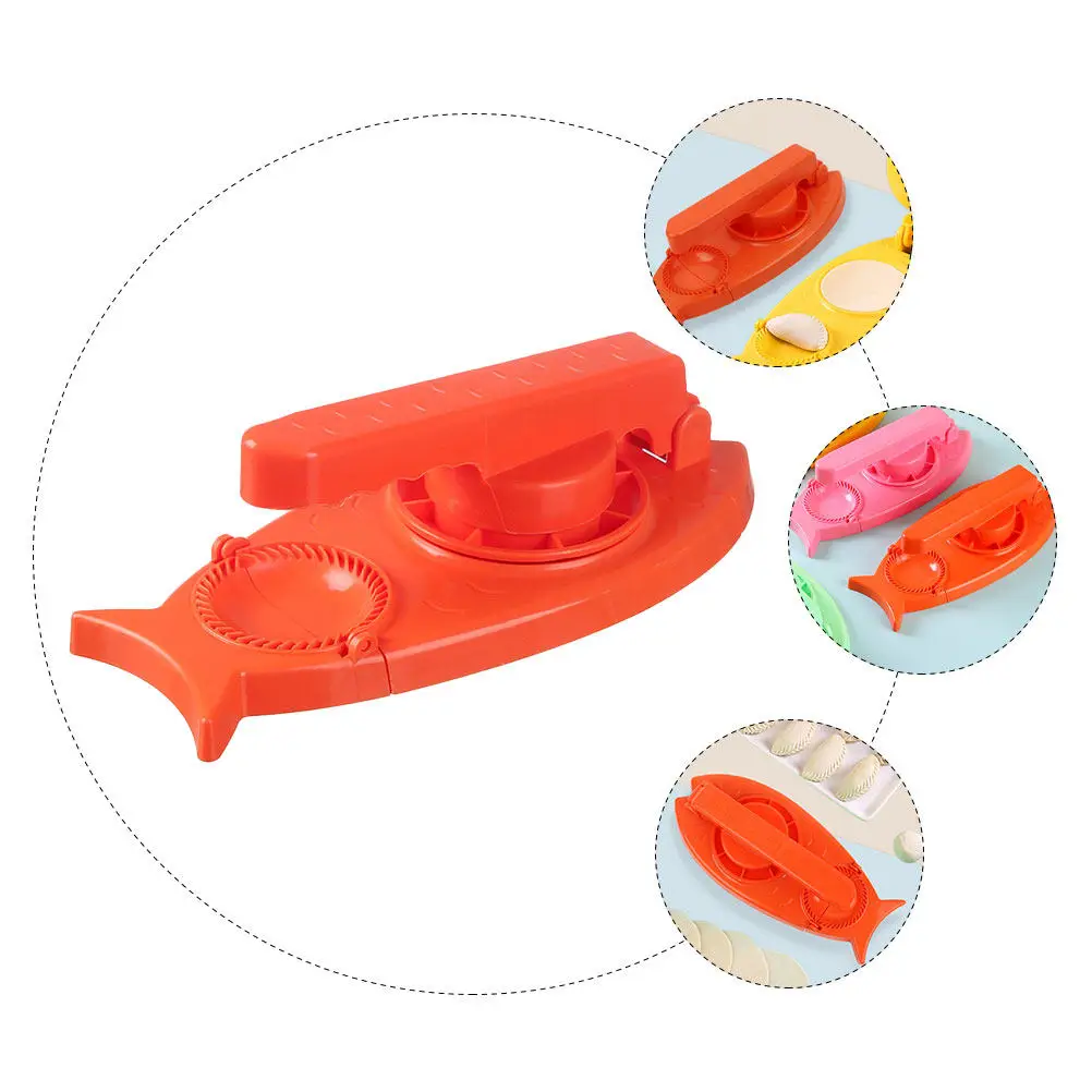 2-in-1 Dumpling Press Machine with Ergonomic Non-Slip Handle, Portable Kitchen Gadget for Perfect Wrappers & Folding