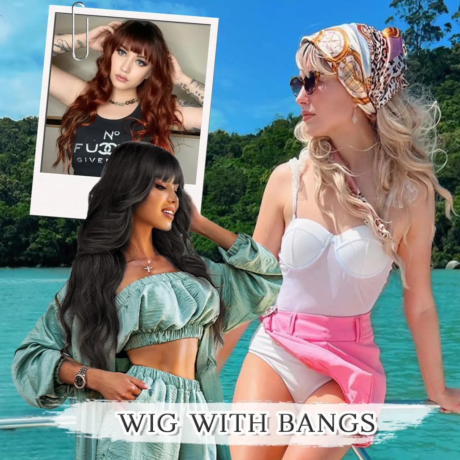 New Black Synthetic Curly Wig for Party, Halloween Cosplay, Daily Use, High-Temperature Fiber Wig Set image 4