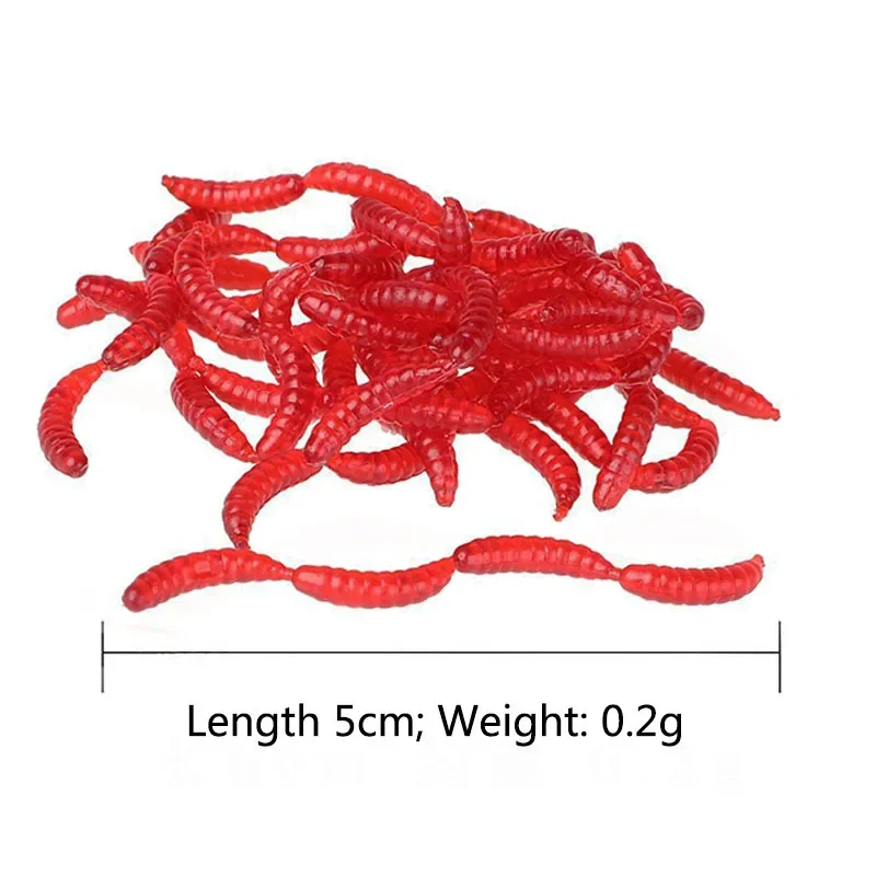 New Red Worm Lure 5cm/1.97in Lifelike Fishy Smell Earthworm Stick Fishing Lures Artificial Fishing Soft Bait Pesca 50-1000Pcs