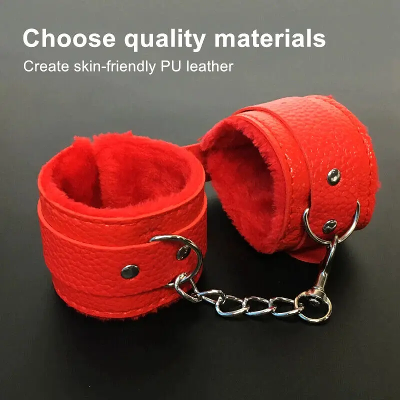 

Bondage Wrist Handcuffs Blindfold Ankle Cuffs SM Restraint Shackle Furry BDSM