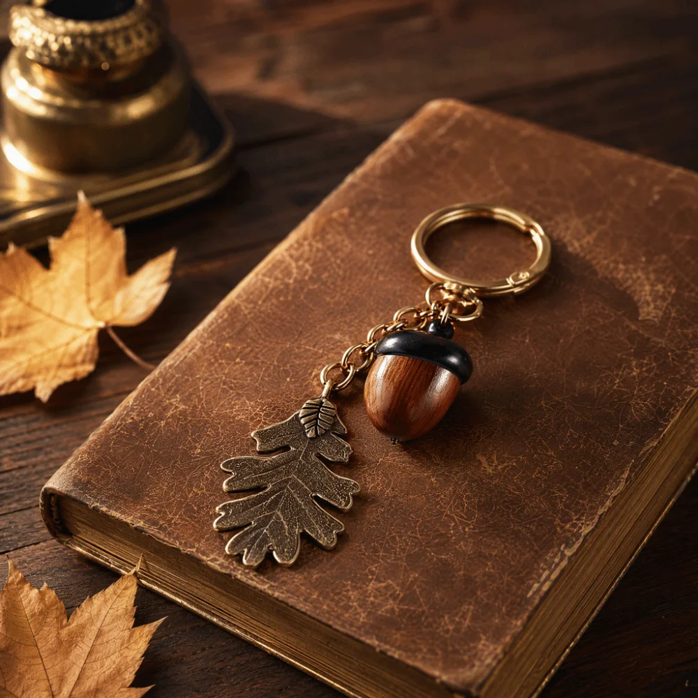 Antique Acorn Keychain Lightweight Twist Open Simulation Acorn Bag Pendant Small Item Storage Removable Pendant Charm