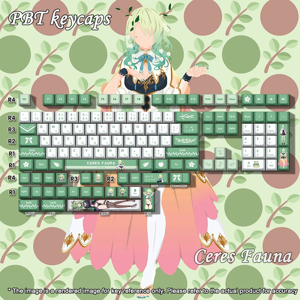 Hololive Vtuber Keycaps Tokoyami Towa Keycap PBT DYE Sublimation Cherry MX Cross Axis Switch Key Caps for Mechanical Keyboard