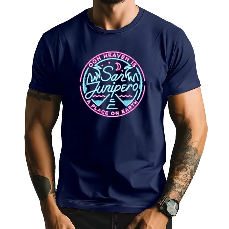 Футболка San Junipero Specchio Nero Vintage uomo футболки O Manica Corta футболка Geek Teenente Geek T camicie