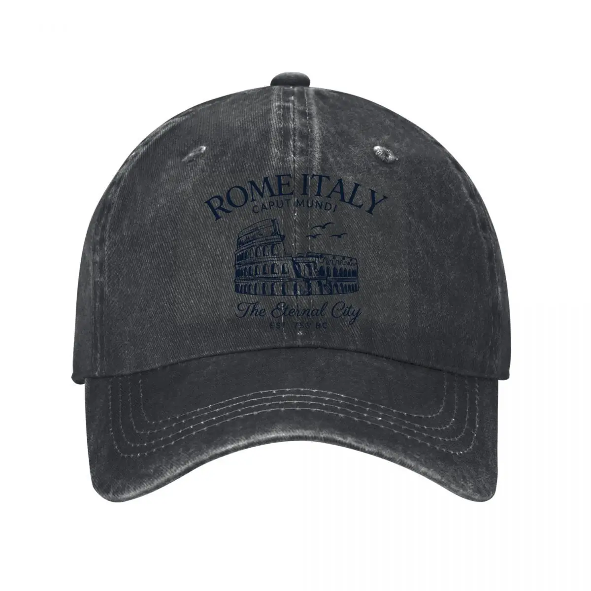Rome Italy Caput Mundi Colosseum The Eternal City Est 753 BC Washed Baseball Cap Outdoor Hat