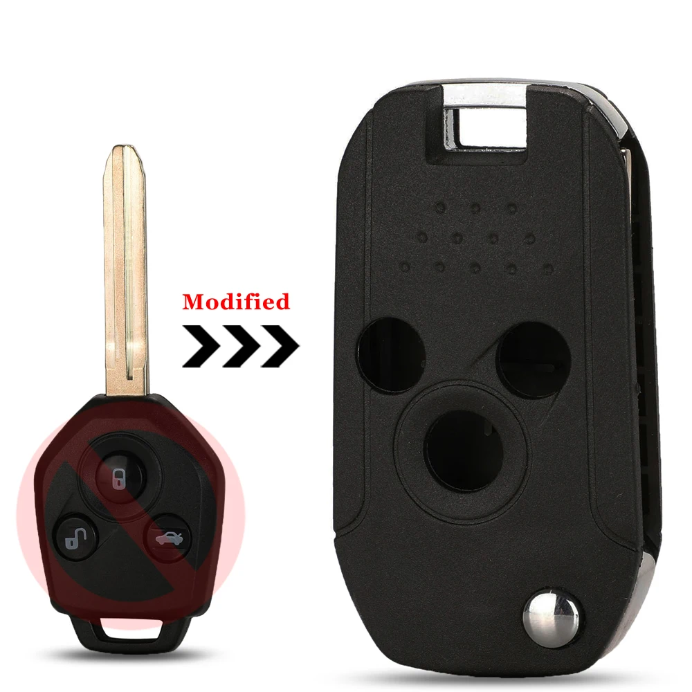 

jingyuqin 3BNT Key Case For Subaru Xv Forester Outback Legacy Car Key Remote Key Shell Cover With No.2 Uncut Blank Blade 1PC