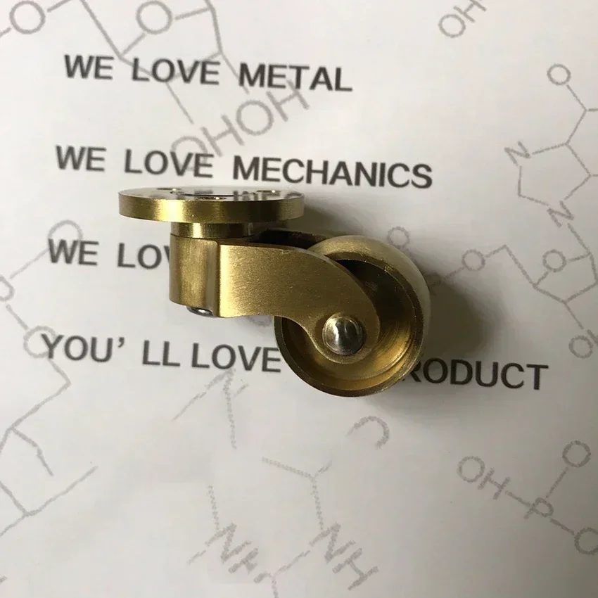 4PCS/Lot Brass Casters Wheels, 25mm Heavy Duty Plate Casters, No Noise Swivel Casters Floor Protector for Furniture Sofa Bed