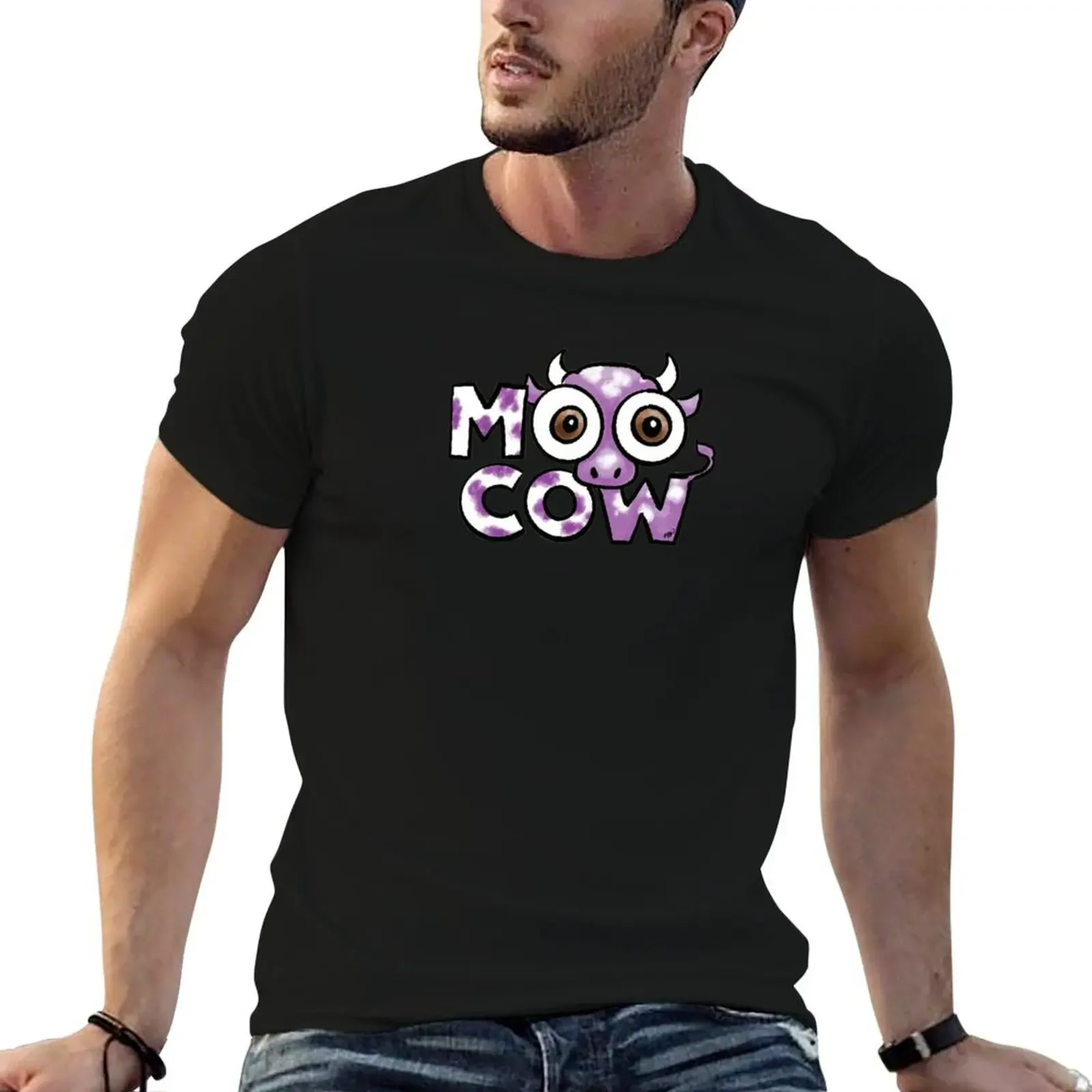 

Moo Cow T-Shirt graphic shirts oversized heavyweights quick-drying plus size men clothing