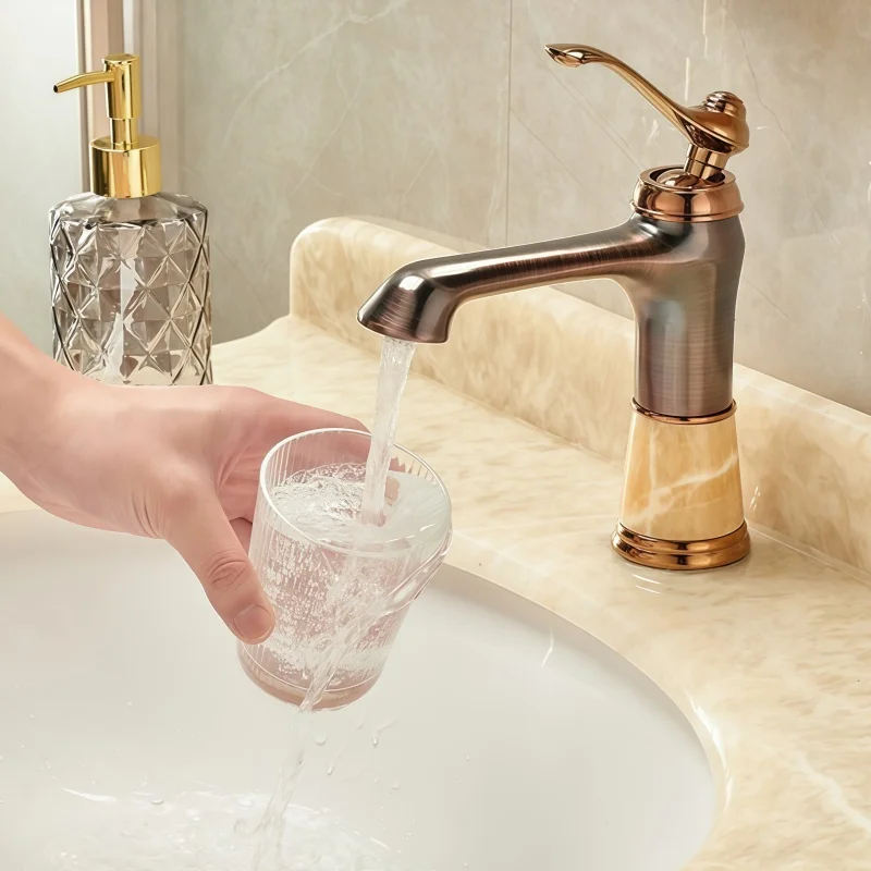 Bathroom Faucets Oil Rubbed Bronze Faucet Brass Bath Basin Mixer Tap Hot and Cold Water Tap Bowlder Sink Crane