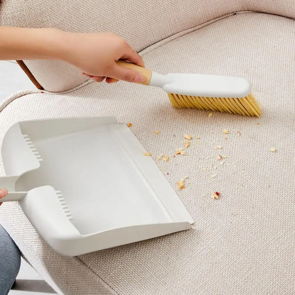 Small Broom Dustpan Set Ergonomic Mini Desktop Cleaning Kit Natural Bamboo Handle Soft Bristles Decorative Mini Broom Kit