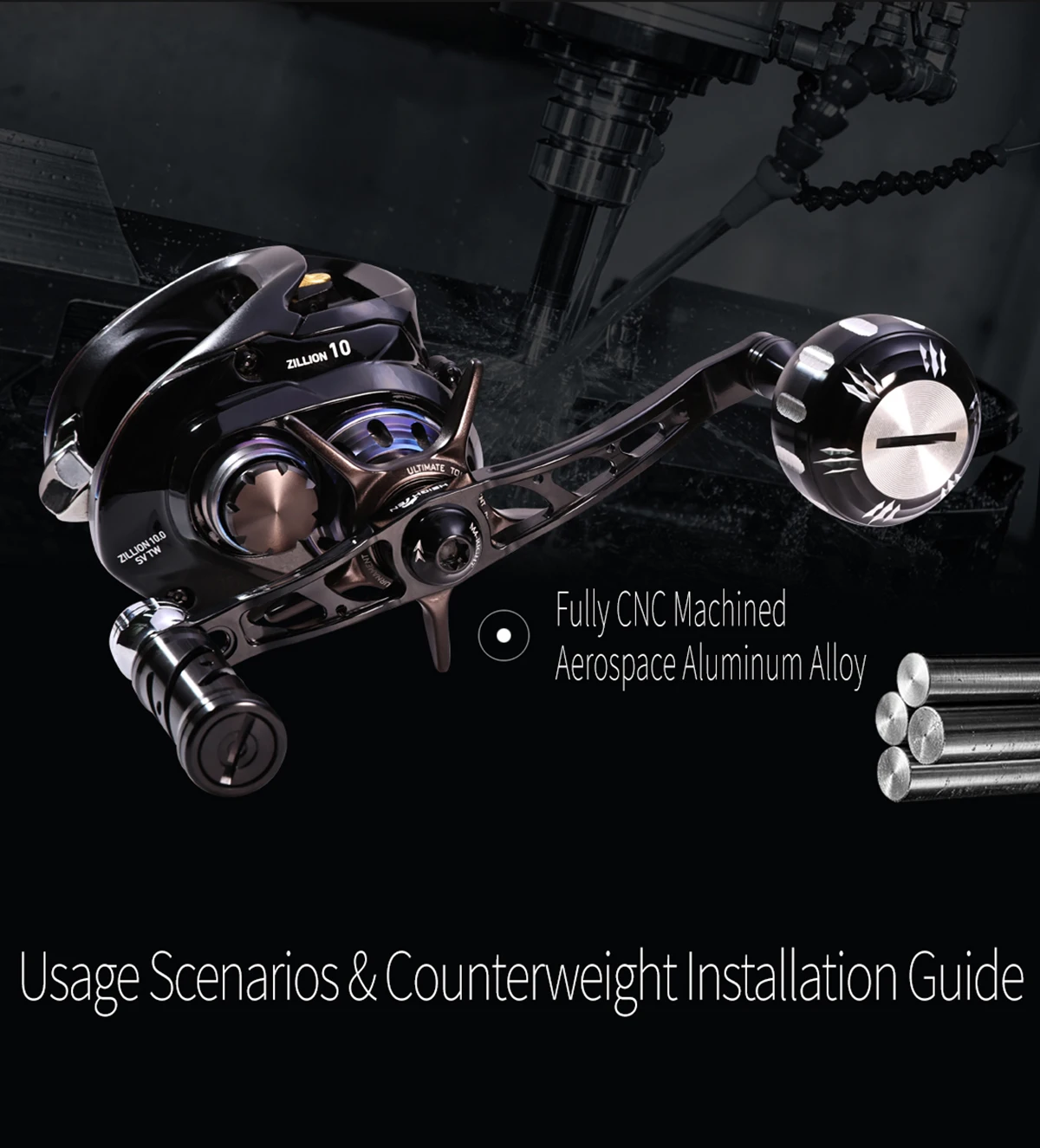 HEIGHTEN Verstellbarer Baitcasting-Rollen-Griff mit Knopf, Multifunktionales DIY-Modifikations-Zubehör für Köder-Angelzubehör – Detail 4