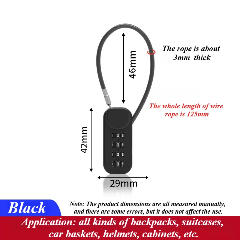Spring Coil Tali Kawat Baja Kunci Kata Sandi Ransel Koper Tas Pena Gembok Mini Kunci Elektronik Pintar
