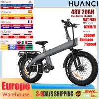 HX Q3 2000W Adult Electric Bicycle 48V 20A E Bike Removable Battery Foldable Ebike 20 inch fat tire Electric Bike