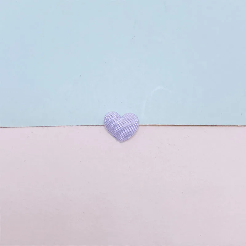 100 Stück 1 cm gepolsterte kleine Herz-Applikationen für Kinderhüte, Näharbeiten, DIY-Haarspangen-Zubehör, Stoffaufnäher – Detail 13