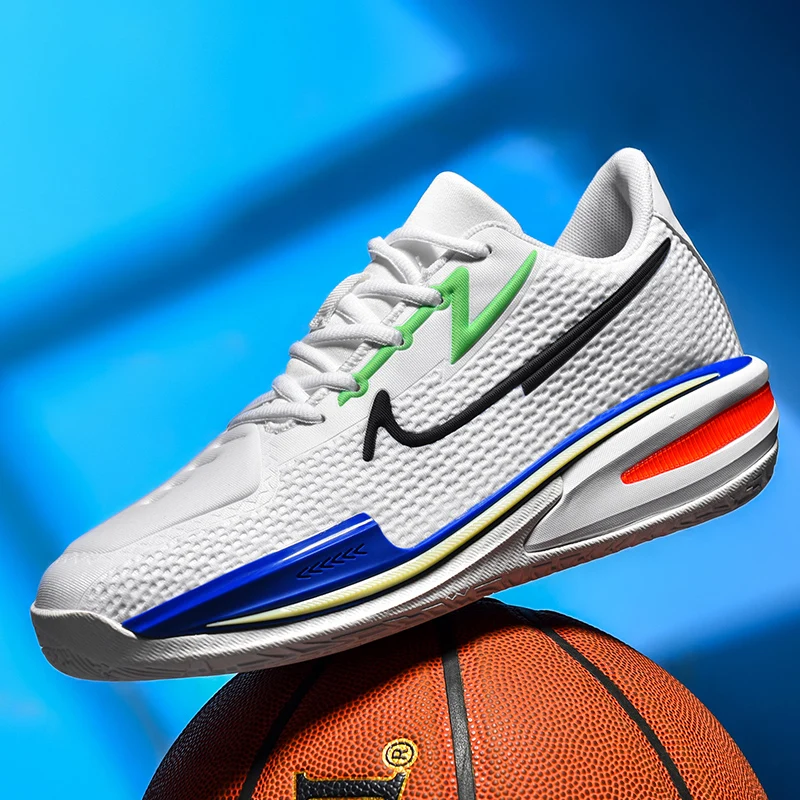 Fashionable and versatile casual basketball shoes with wear-resistant air cushions and rubber shock absorbers