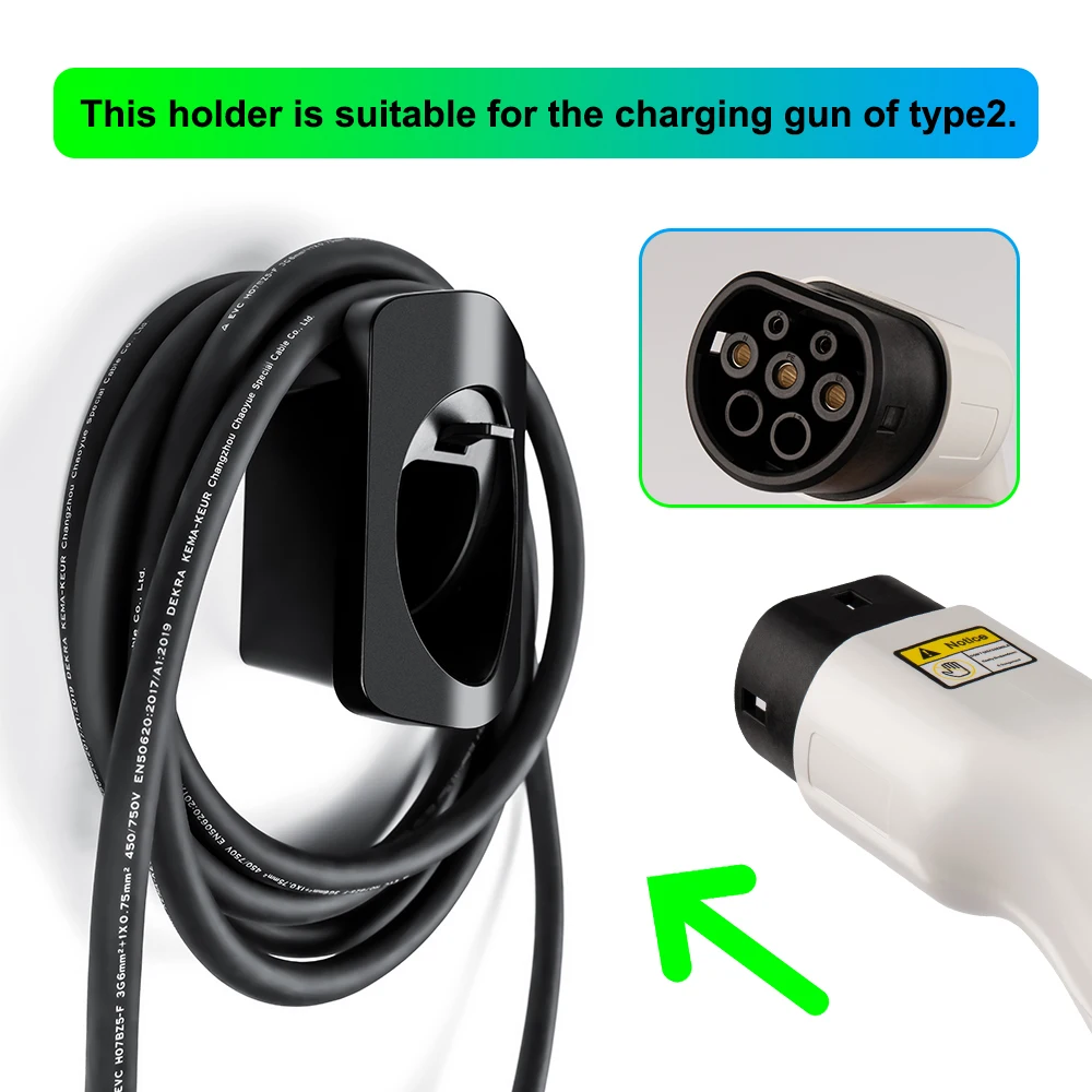 EV charger holder for electric vehicles type2 Gun Plugs wall socket car accessories charging station cable organizer devices