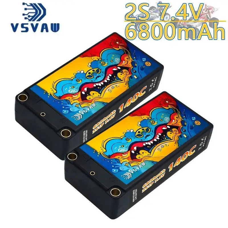

Original VSVAW 2S 7.4V 6800mAh 140C/280C Drift Big Foot Remote Control Racing Model Car Tank Toy Hard Shell Lipo Battery