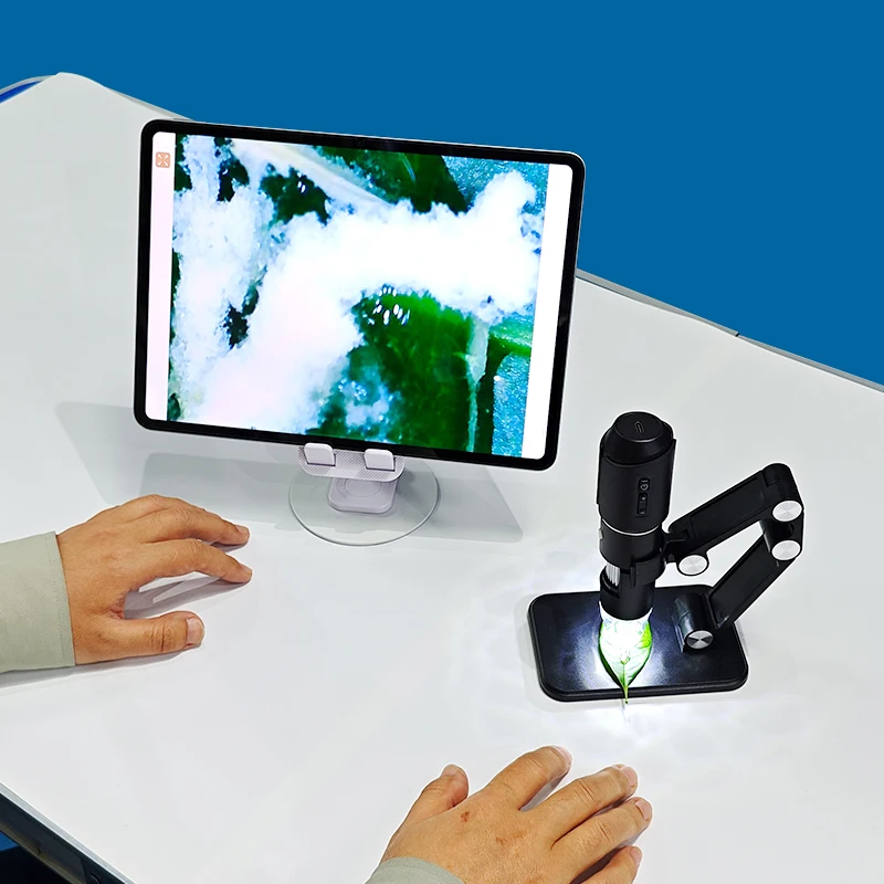 Wifi Digital Microscope 50X-1600X HD Electronic Microscopes For Mobile Repair Adjustable Stand 8LED Compatible with Android/iOS