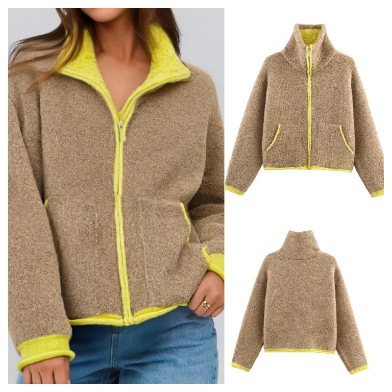 

Fall 2025 Fashion Trend: Sexy Color-Blocking Layered Knit Jacket