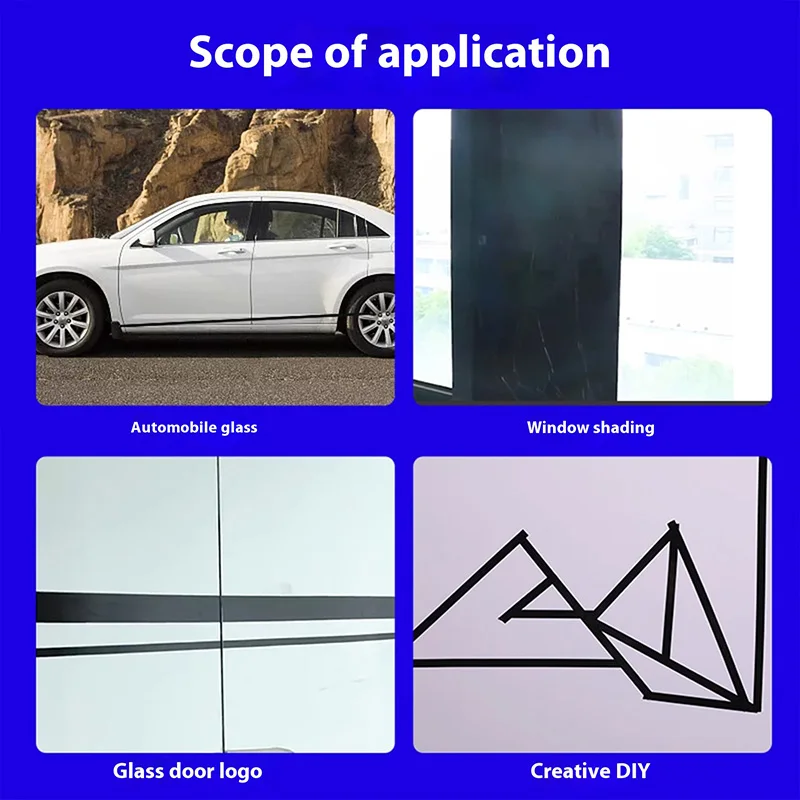 1 لفة 50 متر فيلم أسود مقاومة درجات الحرارة العالية التظليل شريط مقاوم للماء #2