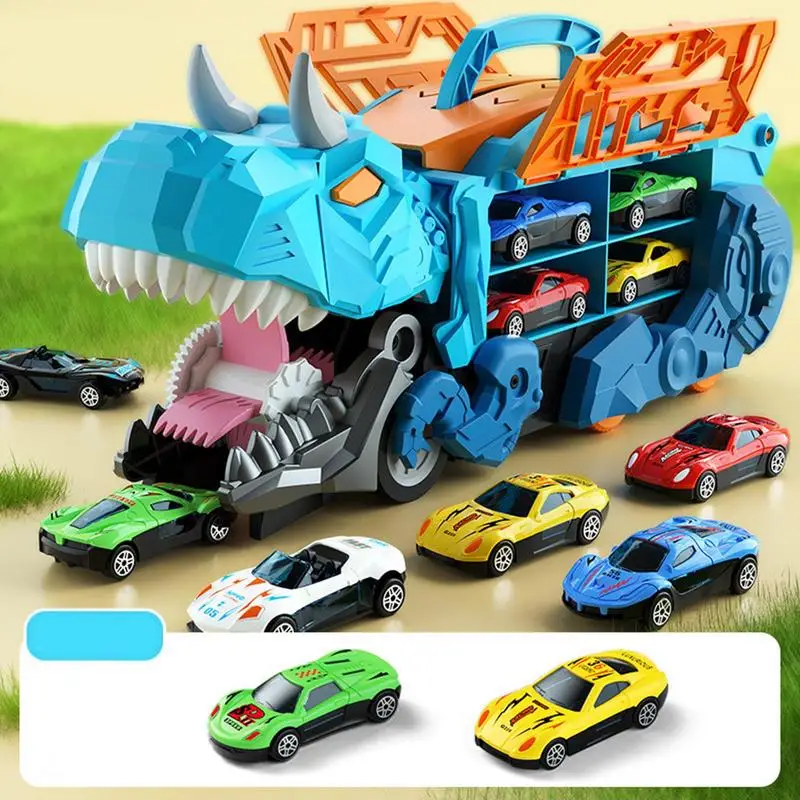 

Children's Dinosaur Track Toy Car Transport Carrier Vehicles Toys With Handle Design Double-Sided Storage Car Interactive toys