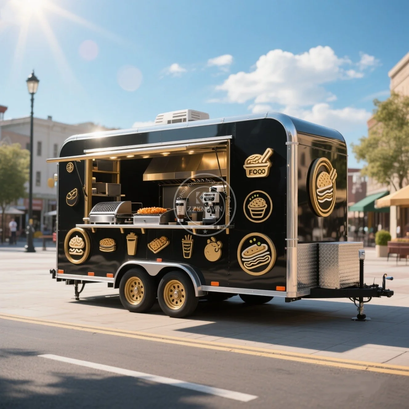 

Mobile Store Trailer Ice Cream Cart Truck Food Trailer Outdoor Camping Chart Juice Bar Truck in Sale