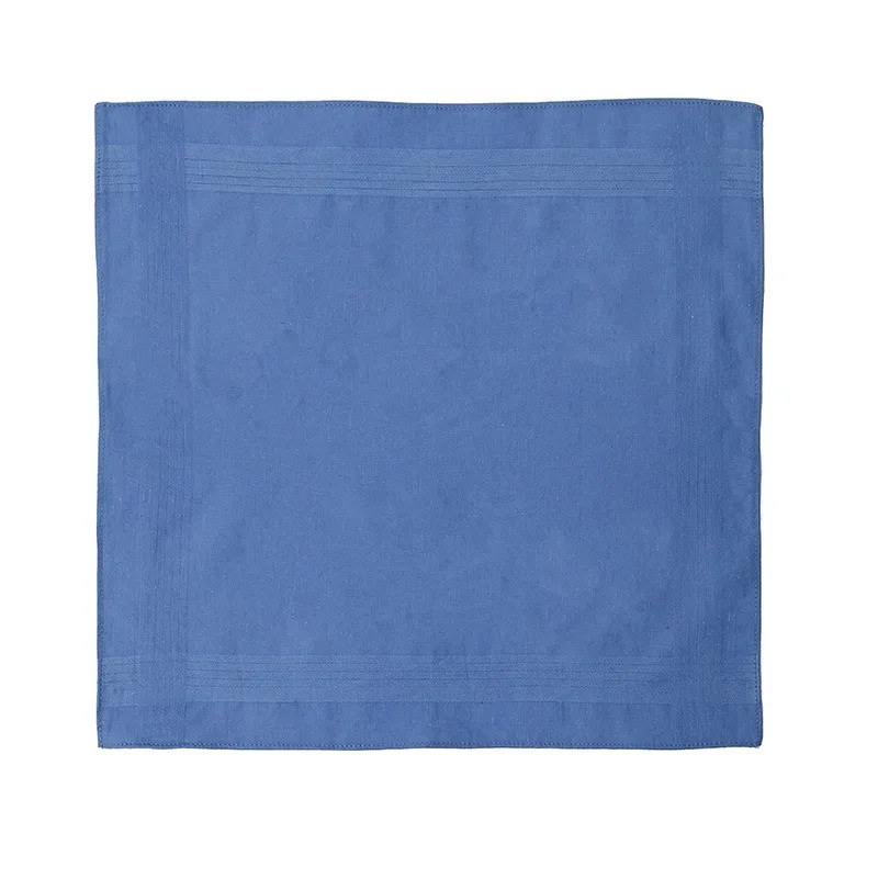 3 Stücke 40x40 cm Einfarbig Weiß Blau Plain Männer Taschentücher Taschentücher Weiche Baumwolle Schweiß Quadratische Handtücher Tea Party Gefälligkeiten – Detail 6