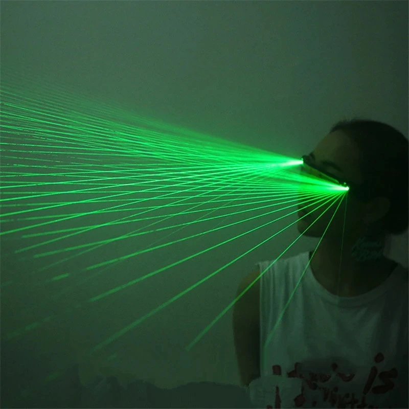 LED Green Red Laser Ray Glasses Professional Performance Props Stage Wear Rechargeable Sunglasses For Festival Rave Party DJ