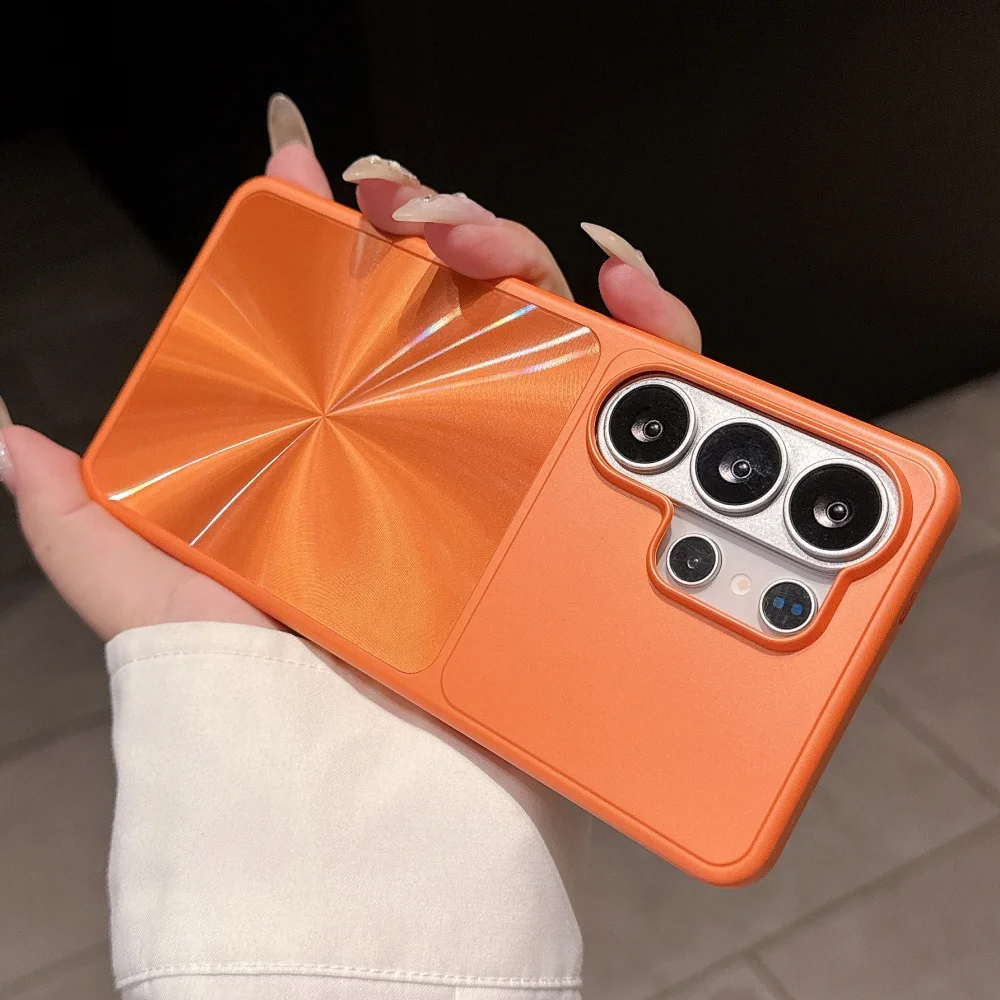 Luxury Matte CD Pattern Aurora Laser Phone Case For Samsung Galaxy S26 Ultra S25  Plus S24 FE S23 Shockpoof Protection Cover