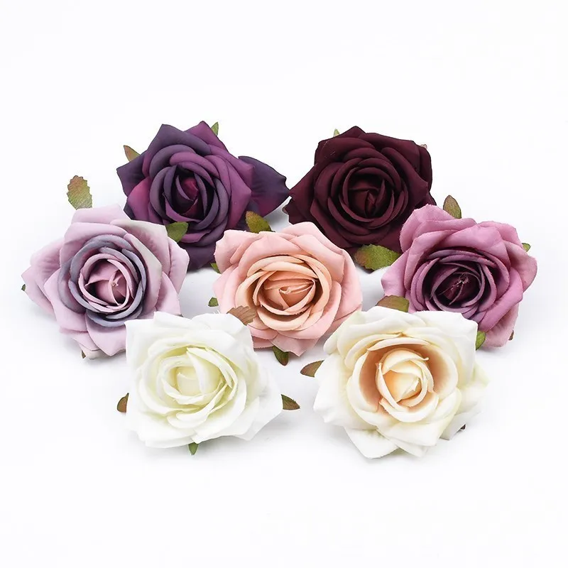 Rosas falsas para decoración del hogar, accesorios para la cabeza de boda, álbum de recortes, caja de dulces, flores artificiales, broche, guirnalda, 30 piezas