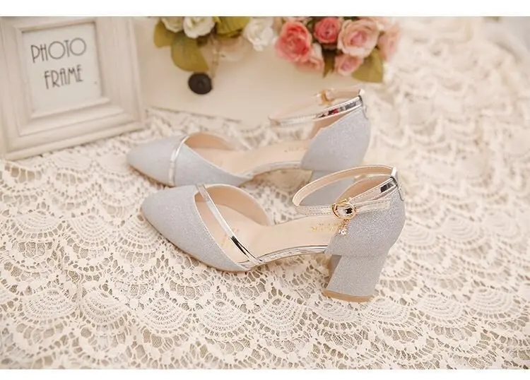 Mode Frühjahr und Sommer Schwarze Schuhe mit hohen Absätzen Damen Hochwertige Silber Hochzeit Schuhe mit hohen Absätzen Damen Gold Party Pump – Detail 11