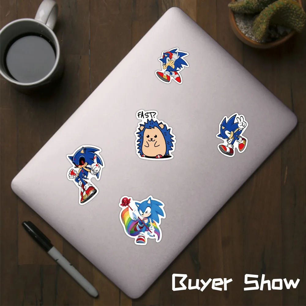 Anime Sonic 100pcs Stickers Hedgehog Game Peripherals Figure Sticker Toys Decoration Mobile Phone Case Skateboard Luggage Gifts