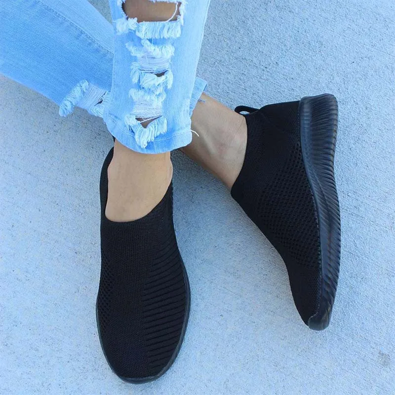 Baskets respirantes à enfiler pour femmes, chaussures de sport pour femmes, chaussures plates pour dames, baskets à la mode, nouveau, 2024