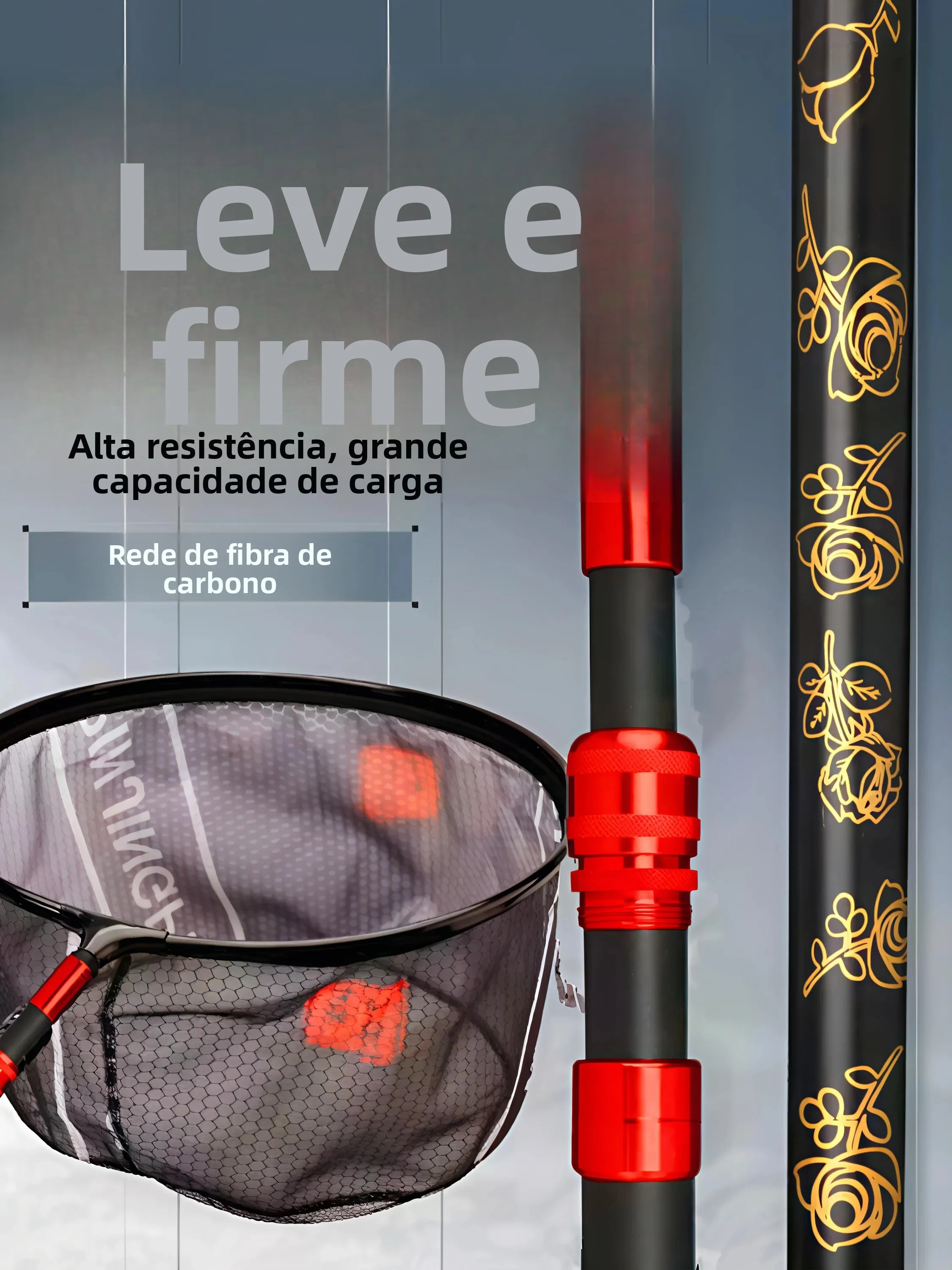 red-de-pesca-de-carbono-negro-dorado-con-poste-retractil-y-cesta-de-aleacion-para-recoleccion-de-mariscos-equipo-de-viaje-y