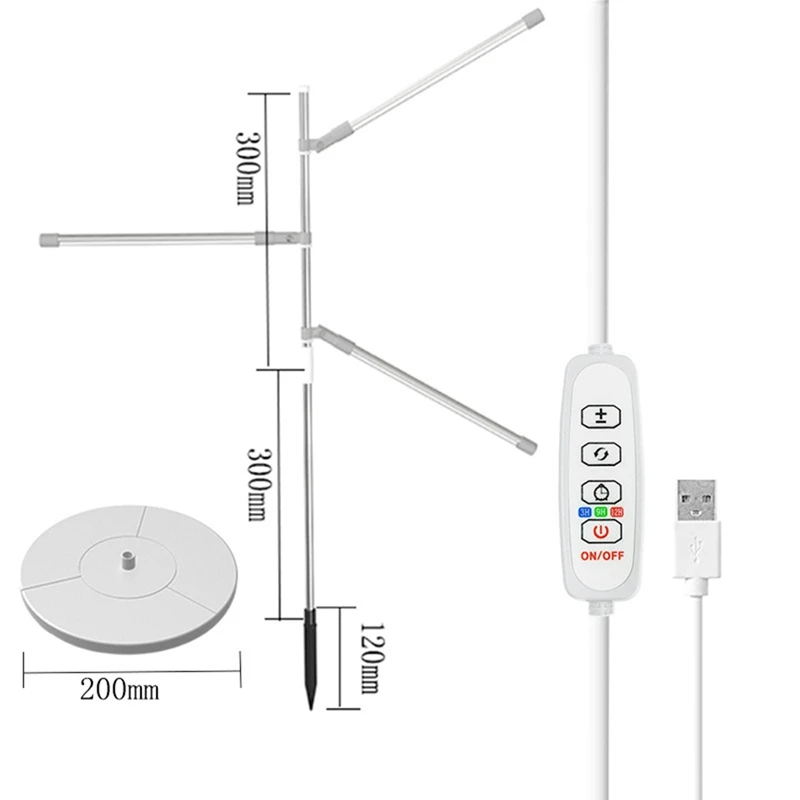 ABKO-LED Grow Light Full Spectrum Plant Growth Light Height Adjustable Dimmable Growing Lamp With Timer For Indoor Plants