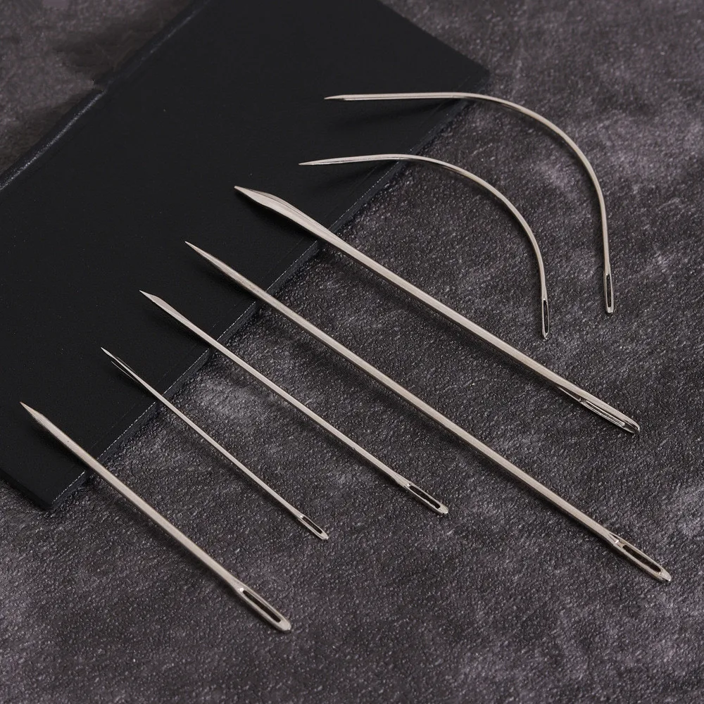 2 Pack Hand Repair Sewing Needles Patching Tool Set for Upholstery Carpet Leather Curved Canvas - 7 Types of Needles Included